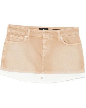 7 For All Mankind Button-Fastening Mini Skirt - Natural