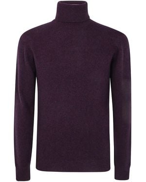 Nuur Long Sleeves Turtle Neck Jumper - Purple