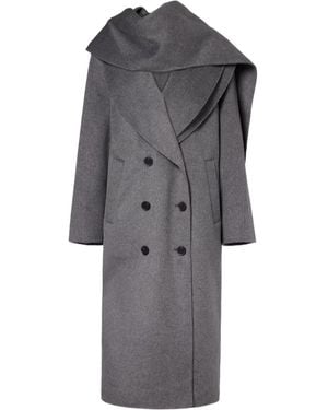 Rohe Scarf Detail Coat - Grey