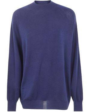 Aspesi Long-Sleeved Knitted Sweater - Blue