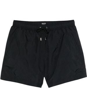 ZEGNA Elastic-Waist Swim Trunks - Black
