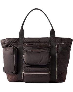 Anya Hindmarch Travel Leather-Trimmed Shell Weekend Bag - Black