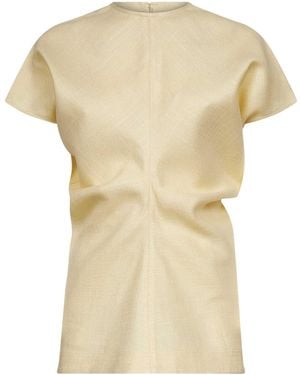 TOTEME Gathered Short-Sleeve Top - Natural