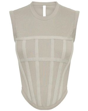 Dion Lee Ribbed Corset Top - Grey