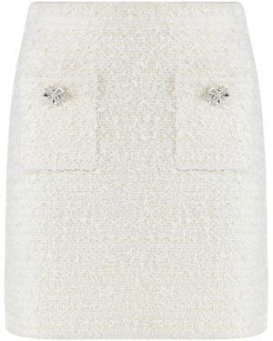Self-Portrait Textured Knit Mini Skirt - White