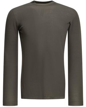 Rick Owens Ribbed-Trim Long-Sleeve Jumper - Grey