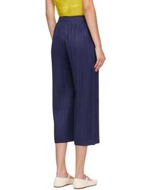 Pleats Please Issey Miyake Pleated Cropped Pants - Blue