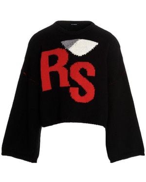 Raf Simons Logo-Intarsia Wool Sweater - Black