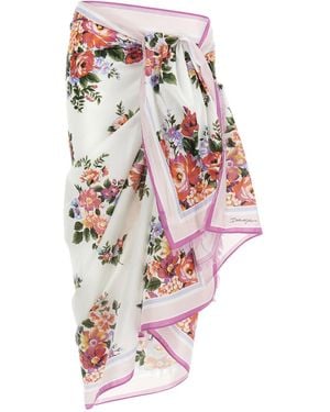 Dolce & Gabbana Bouquet Sarong Skirt - White