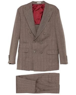 Brunello Cucinelli Double-Breasted Suit - Brown