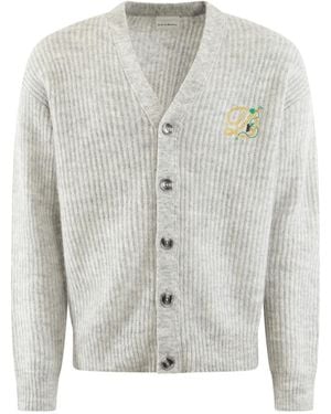 Drole de Monsieur Long-Sleeved Knitted Cardigan - Grey