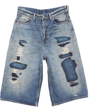 Acne Studios Mended Denim Shorts - Blue
