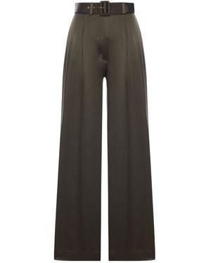 Zimmermann Tuck Wide-Leg Trousers - Grey