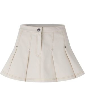 Palm Angels Pleated Mini Skirts - Natural