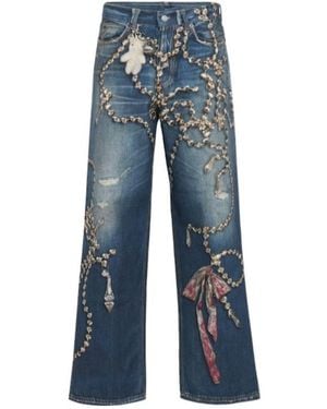 Acne Studios Tlo Organic Cotton Wide Leg Jeans - Blue