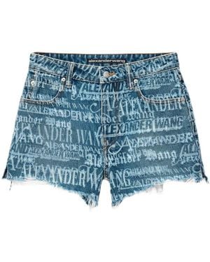 Alexander Wang All-Over Logo Shorts - Blue