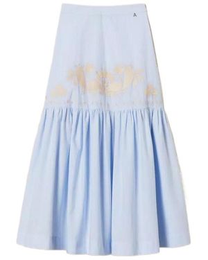 Twinset Long Striped Skirt - Blue