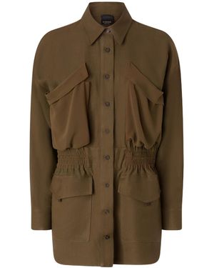 Pinko Pocket Detailed Button-Up Jacket - Green