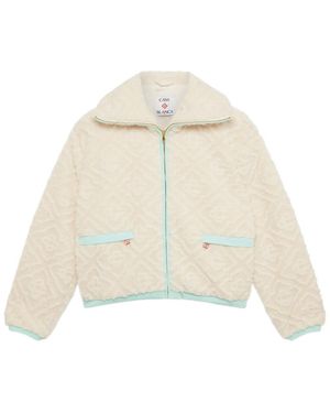 CASABLANCA Monogram Jacquard Fleece Jacke - Natural