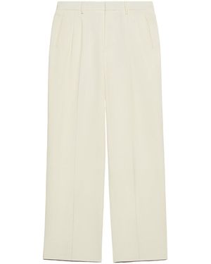 Ami Paris Ami Pleat Detailed Straight-Leg Trousers - White
