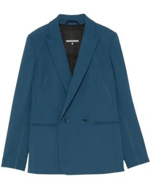 Patrizia Pepe Double-Breasted Jacket - Blue