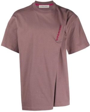 Y. Project Logo-Embroidered Organic Cotton T-Shirt - Purple