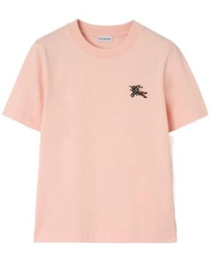 Burberry Ekd Check Cotton T-Shirt - Pink
