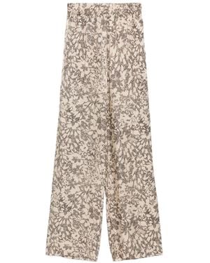 Golden Goose All-Over Floral Print Trousers - Natural