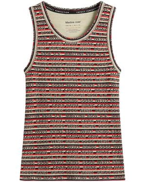 Martine Rose Striped-Pattern Vest - Red