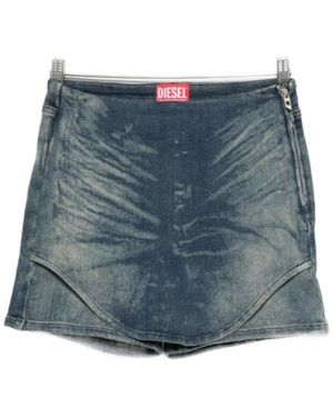 DIESEL Acid-Wash Denim Shorts - Blue