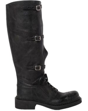 Miu Miu Leather Boots - Black