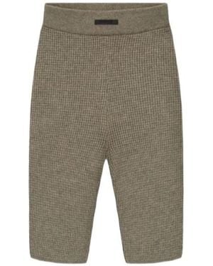 Fear Of God Logo Patch Ribbed Shorts - Grey