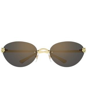 Cartier Oval-Frame Rimless Sunglasses - Multicolor