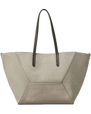 Brunello Cucinelli Open Top Tote Bag - Grey