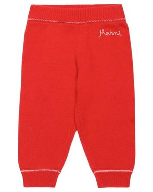 Marni Logo Knitted Tapered Jogging Pants