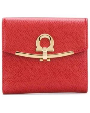 Ferragamo Gancio Snap Wallet - Red