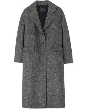 Ermanno Scervino Single-Breasted Tailored Coat With A Masculine Fit And Belt - Grey