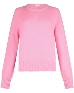 Liu Jo Ribbed Openwork Logo Sweater - Pink