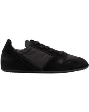Rick Owens Paneled Nylon And Suede Sneakers - Black