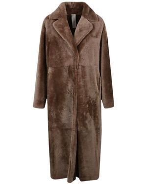 FURLING BY GIANI Notched Lapel Coat - Brown