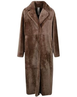 FURLING BY GIANI Notched Lapel Coat - Brown