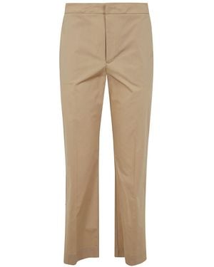 Twinset Wide Leg Cropped Pants - Natural