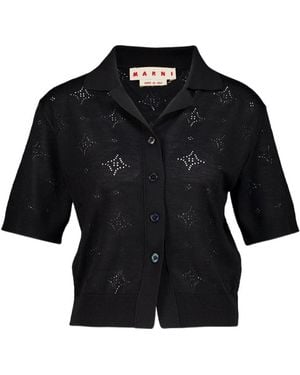 Marni Short-Sleeved Knit Cardigan - Black