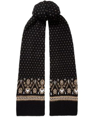 KHAITE Lucerne Fair Isle Cashmere Scarf - Black