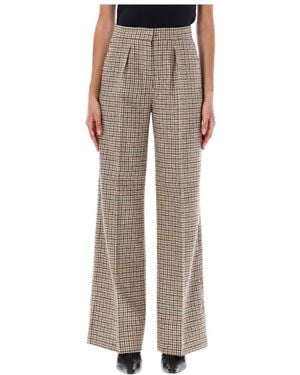 Palm Angels Check-Printed Loose-Fit Trousers - Grey