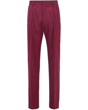 BOSS Solid Colour Casual Trousers - Red