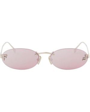 Fendi Eyewear Oval Frame Sunglasses - Pink