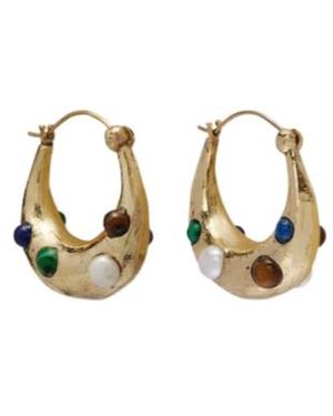 ALÉMAIS Jem Embellished Hoop Earrings - Metallic