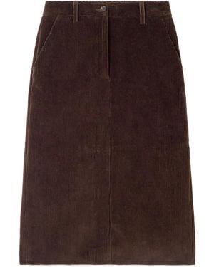 Bally Corduroy Midi Skirt - Brown