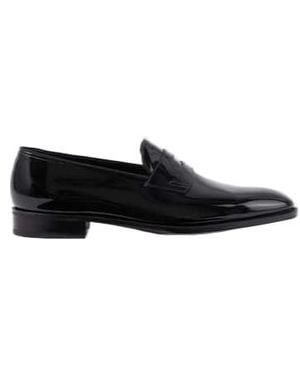 John Lobb Jamie Patent Leather Penny Loafers - Black